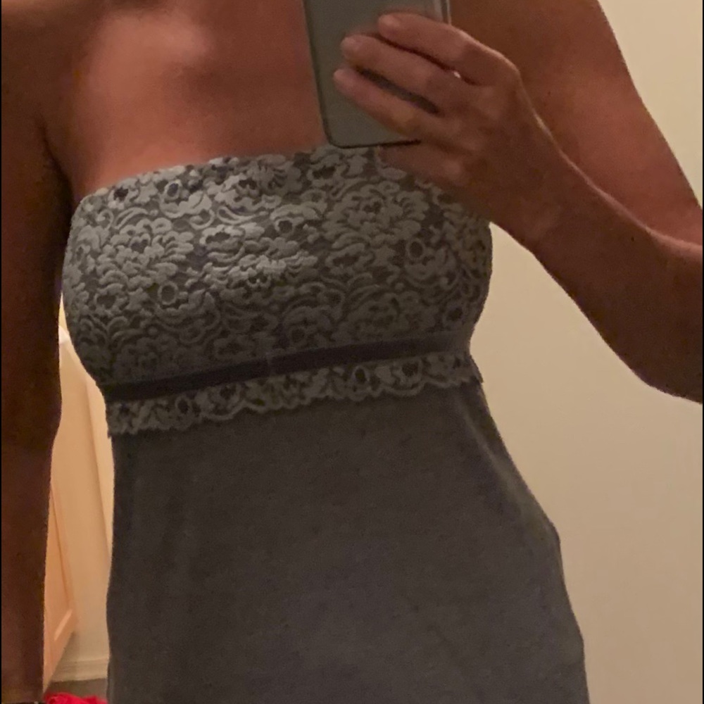 Tube style lace and knit  material